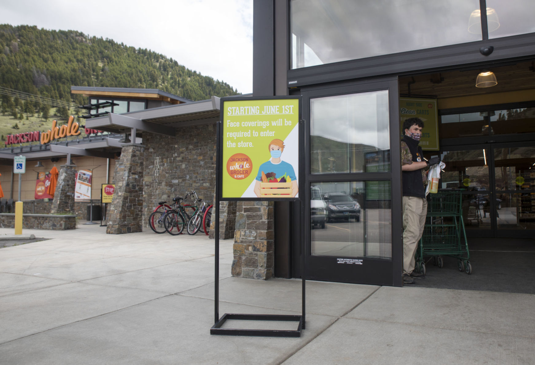 Starting June 1, customers at Jackson Whole Grocer will be required to wear face coverings
